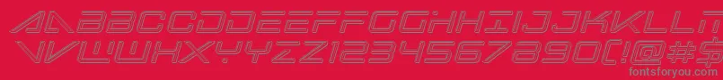 bansheepilotengraveital1 Font – Gray Fonts on Red Background