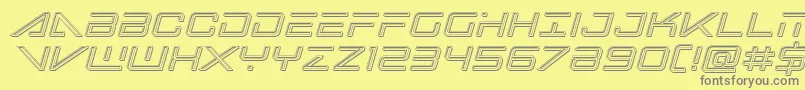 フォントbansheepilotengraveital1 – 黄色の背景に灰色の文字
