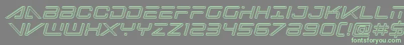 Шрифт bansheepilotengraveital1 – зелёные шрифты на сером фоне