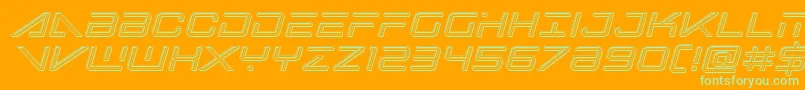bansheepilotengraveital1 Font – Green Fonts on Orange Background