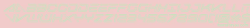 bansheepilotengraveital1 Font – Green Fonts on Pink Background