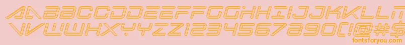 bansheepilotengraveital1 Font – Orange Fonts on Pink Background