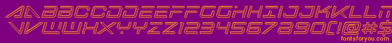 bansheepilotengraveital1 Font – Orange Fonts on Purple Background