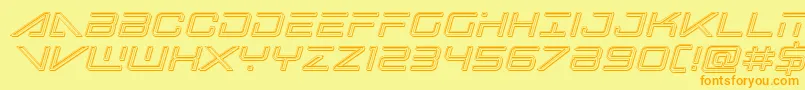 bansheepilotengraveital1 Font – Orange Fonts on Yellow Background