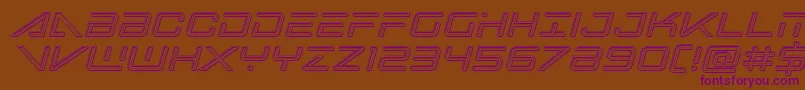 bansheepilotengraveital1 Font – Purple Fonts on Brown Background