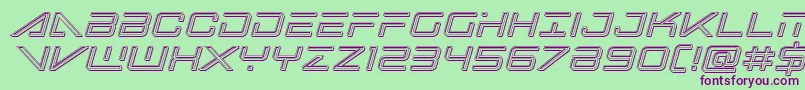 bansheepilotengraveital1 Font – Purple Fonts on Green Background
