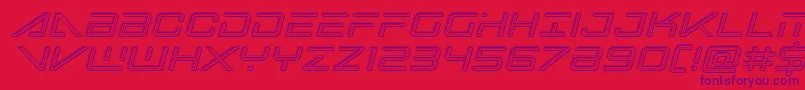 bansheepilotengraveital1 Font – Purple Fonts on Red Background