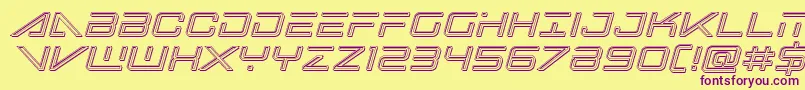 bansheepilotengraveital1 Font – Purple Fonts on Yellow Background