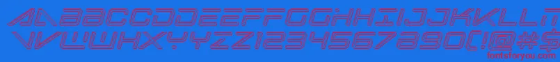 Fonte bansheepilotengraveital1 – fontes vermelhas em um fundo azul