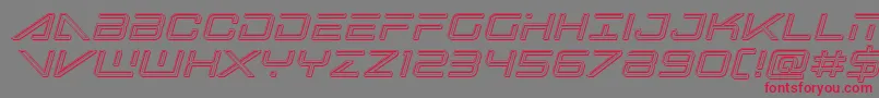フォントbansheepilotengraveital1 – 赤い文字の灰色の背景