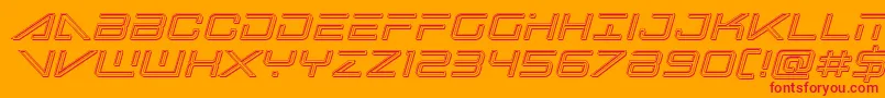 bansheepilotengraveital1 Font – Red Fonts on Orange Background