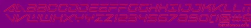 bansheepilotengraveital1 Font – Red Fonts on Purple Background