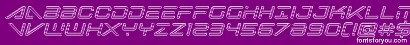 bansheepilotengraveital1 Font – White Fonts on Purple Background