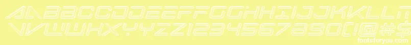 フォントbansheepilotengraveital1 – 黄色い背景に白い文字