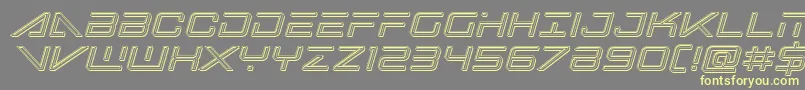 bansheepilotengraveital1 Font – Yellow Fonts on Gray Background