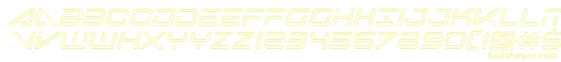 bansheepilotengraveital1 Font – Yellow Fonts on White Background