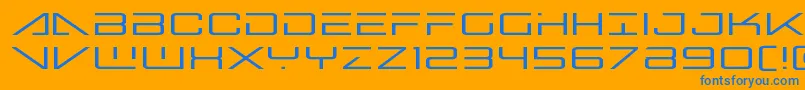 フォントbansheepilotexpand1 – オレンジの背景に青い文字