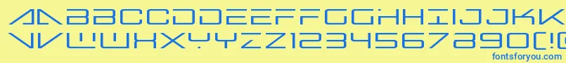 bansheepilotexpand1 Font – Blue Fonts on Yellow Background