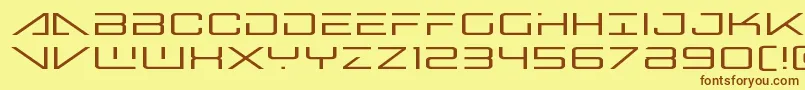 フォントbansheepilotexpand1 – 茶色の文字が黄色の背景にあります。