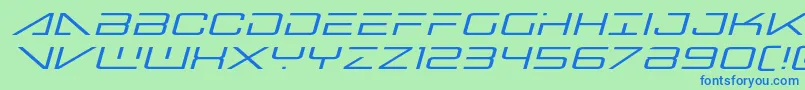 bansheepilotexpandital1 Font – Blue Fonts on Green Background