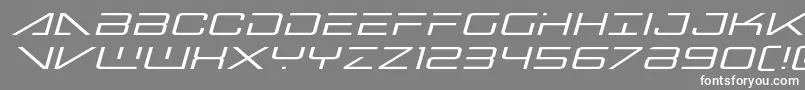 フォントbansheepilotexpandital1 – 灰色の背景に白い文字