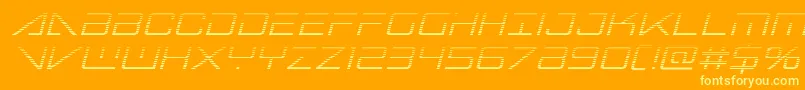 bansheepilotgradital1 Font – Yellow Fonts on Orange Background