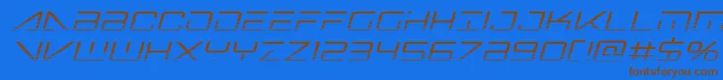 bansheepilothalfital1 Font – Brown Fonts on Blue Background