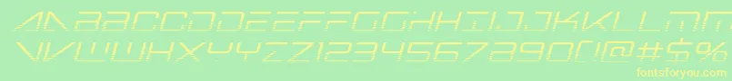 bansheepilothalfital1 Font – Yellow Fonts on Green Background