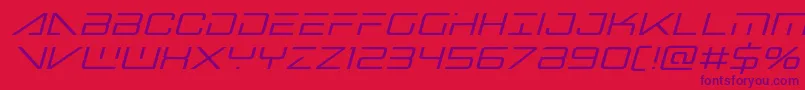 フォントbansheepilotital1 – 赤い背景に紫のフォント