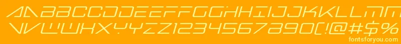 bansheepilotital1 Font – Yellow Fonts on Orange Background