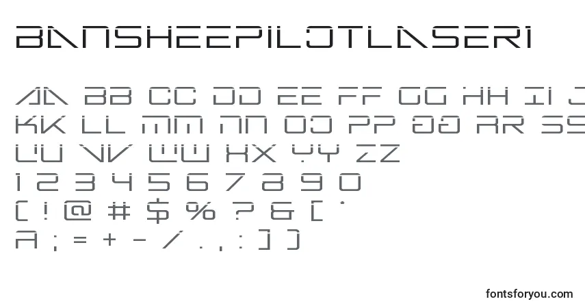 Czcionka Bansheepilotlaser1 – alfabet, cyfry, specjalne znaki