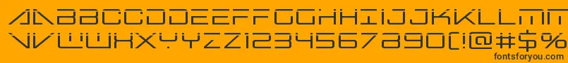 bansheepilotlaser1-Schriftart – Schwarze Schriften auf orangefarbenem Hintergrund