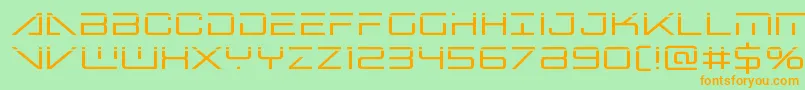 bansheepilotlaser1-Schriftart – Orangefarbene Schriften auf grünem Hintergrund