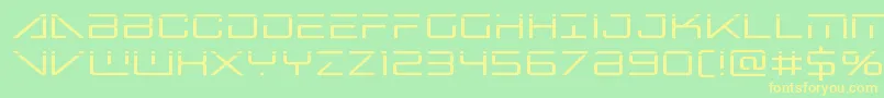 bansheepilotlaser1-Schriftart – Gelbe Schriften auf grünem Hintergrund