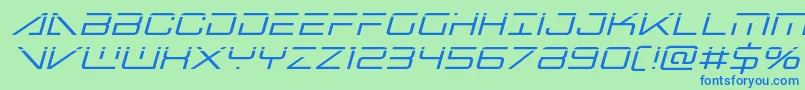 bansheepilotlaserital1 Font – Blue Fonts on Green Background