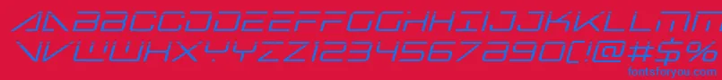 bansheepilotlaserital1 Font – Blue Fonts on Red Background