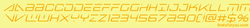bansheepilotlaserital1 Font – Orange Fonts on Yellow Background