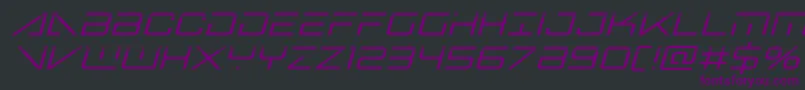 フォントbansheepilotlaserital1 – 黒い背景に紫のフォント