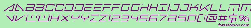 bansheepilotlaserital1 Font – Purple Fonts on Green Background