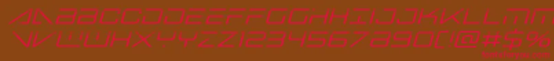 bansheepilotlaserital1 Font – Red Fonts on Brown Background