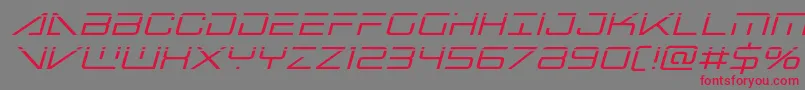 フォントbansheepilotlaserital1 – 赤い文字の灰色の背景