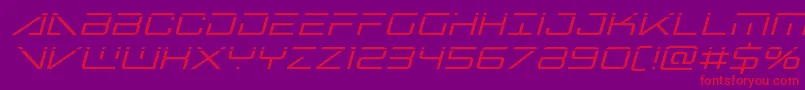 bansheepilotlaserital1 Font – Red Fonts on Purple Background