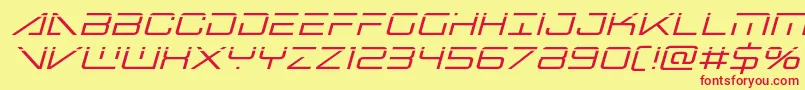 bansheepilotlaserital1 Font – Red Fonts on Yellow Background