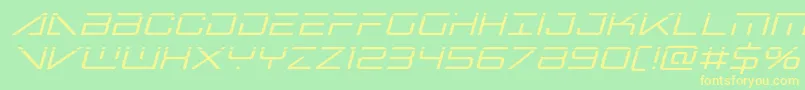 bansheepilotlaserital1 Font – Yellow Fonts on Green Background