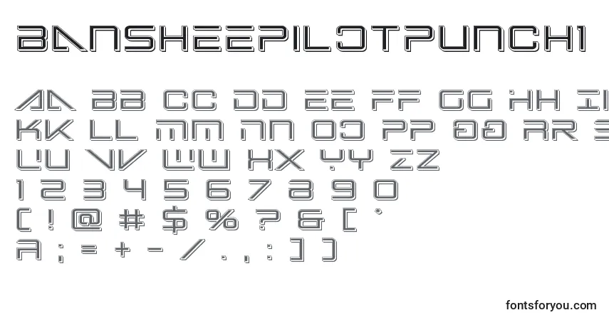 Czcionka Bansheepilotpunch1 – alfabet, cyfry, specjalne znaki