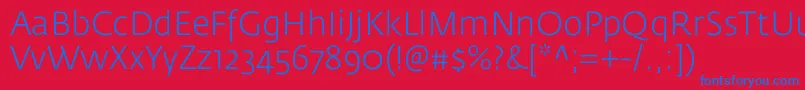 FedrasansproLight Font – Blue Fonts on Red Background