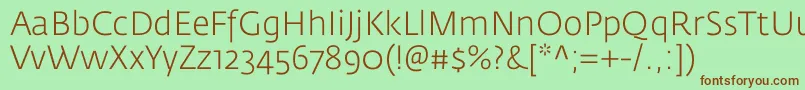 FedrasansproLight Font – Brown Fonts on Green Background