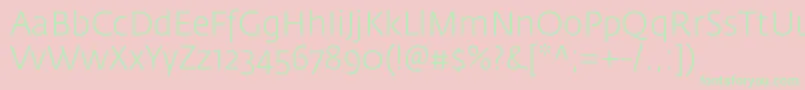 FedrasansproLight Font – Green Fonts on Pink Background