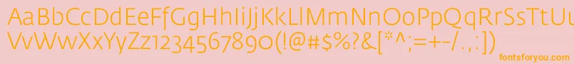 FedrasansproLight Font – Orange Fonts on Pink Background