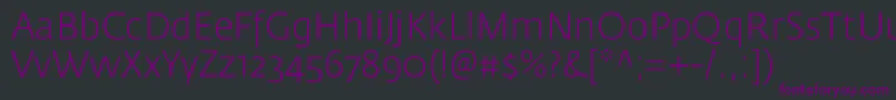 Шрифт FedrasansproLight – фиолетовые шрифты на чёрном фоне